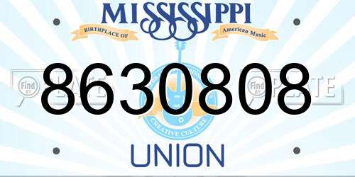 8630808 Mississippi License Plate