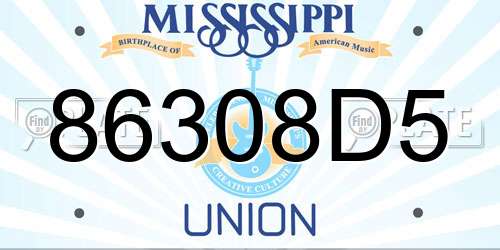 86308D5 Mississippi License Plate