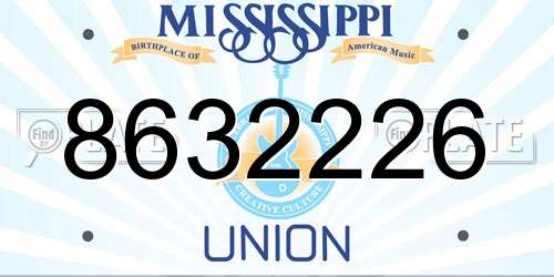 8632226 Mississippi License Plate