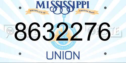 8632276 Mississippi License Plate