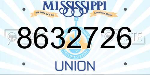 8632726 Mississippi License Plate