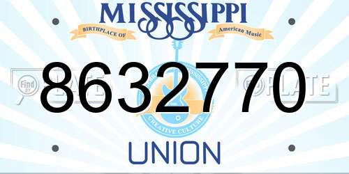 8632770 Mississippi License Plate