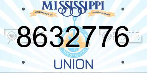 8632776 Mississippi License Plate