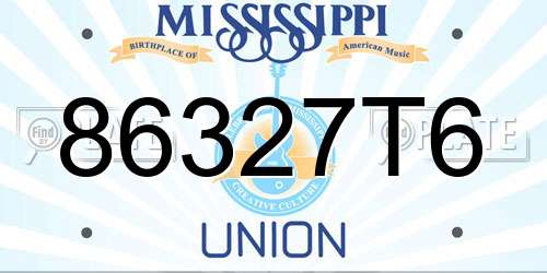 86327T6 Mississippi License Plate