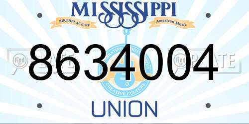 8634004 Mississippi License Plate