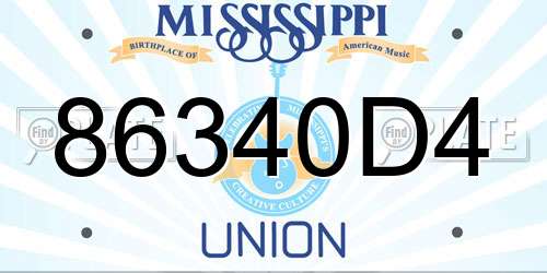 86340D4 Mississippi License Plate