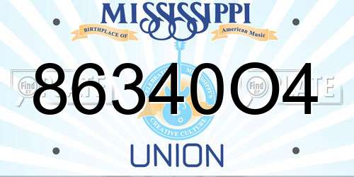 86340O4 Mississippi License Plate