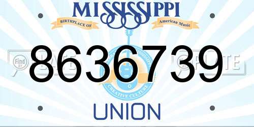 8636739 Mississippi License Plate