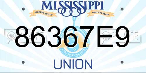 86367E9 Mississippi License Plate