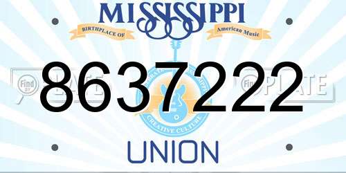 8637222 Mississippi License Plate