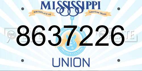 8637226 Mississippi License Plate