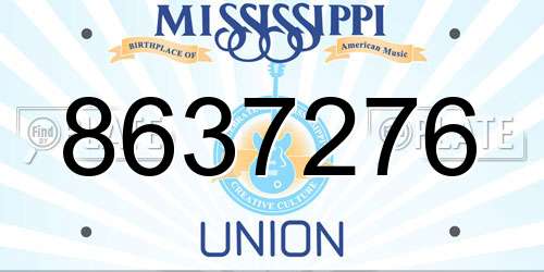 8637276 Mississippi License Plate