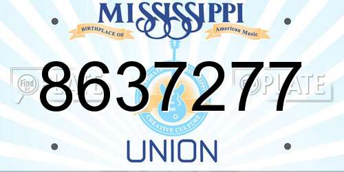 8637277 Mississippi License Plate
