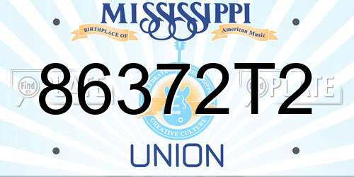 86372T2 Mississippi License Plate