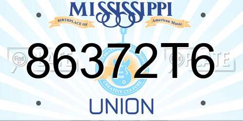 86372T6 Mississippi License Plate