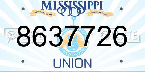 8637726 Mississippi License Plate