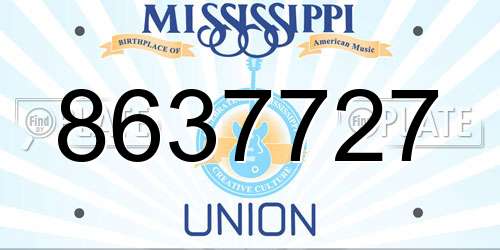 8637727 Mississippi License Plate