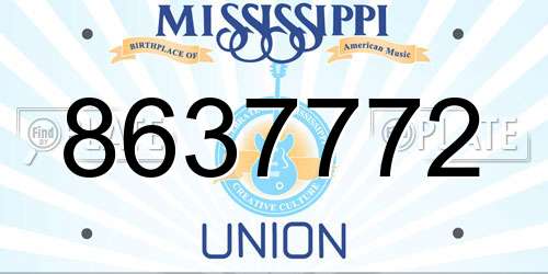 8637772 Mississippi License Plate