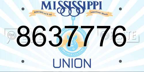 8637776 Mississippi License Plate