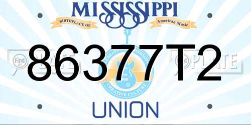 86377T2 Mississippi License Plate