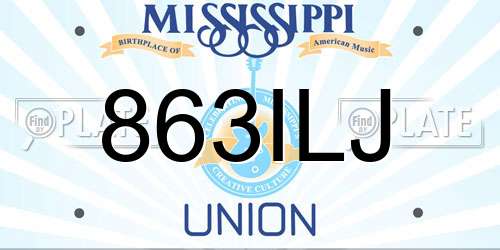 863ILJ Mississippi License Plate