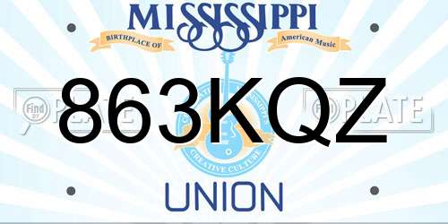863KQZ Mississippi License Plate