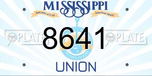 8641 Mississippi License Plate