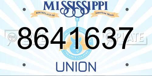 8641637 Mississippi License Plate