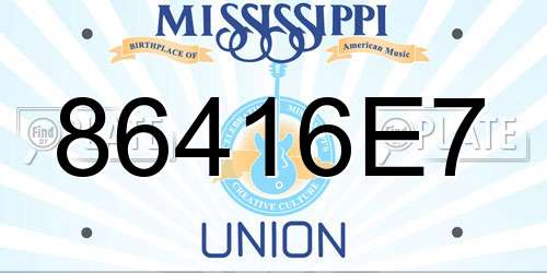 86416E7 Mississippi License Plate