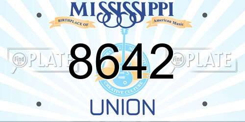 8642 Mississippi License Plate