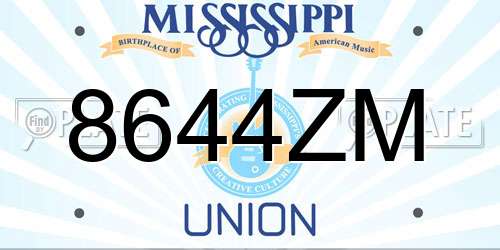 8644ZM Mississippi License Plate