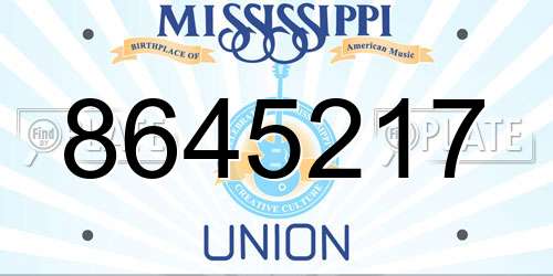 8645217 Mississippi License Plate