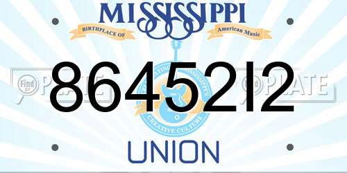 86452I2 Mississippi License Plate