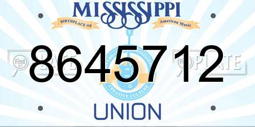 8645712 Mississippi License Plate