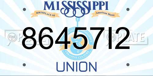 86457I2 Mississippi License Plate