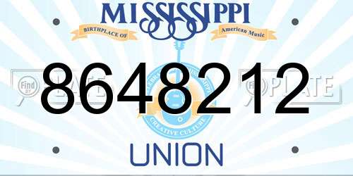 8648212 Mississippi License Plate
