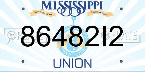 86482I2 Mississippi License Plate