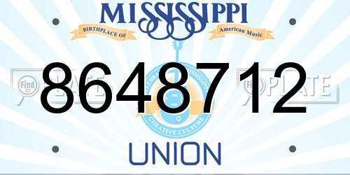 8648712 Mississippi License Plate