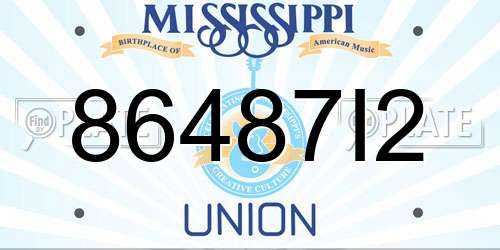 86487I2 Mississippi License Plate