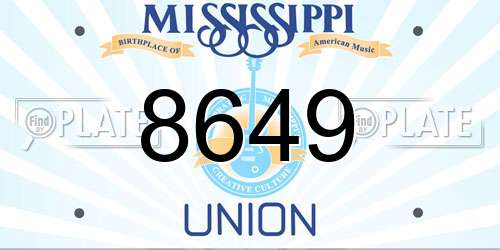 8649 Mississippi License Plate