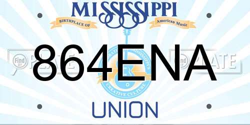 864ENA Mississippi License Plate