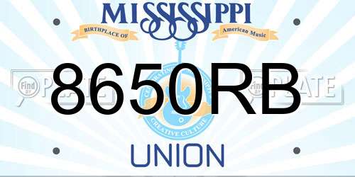 8650RB Mississippi License Plate
