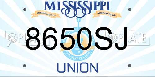 8650SJ Mississippi License Plate