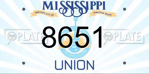8651 Mississippi License Plate