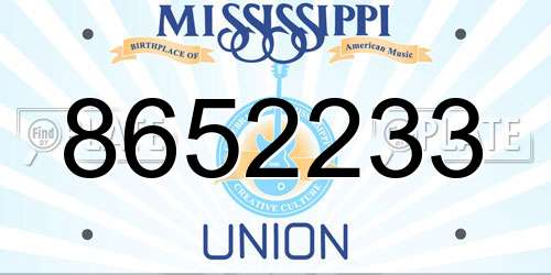 8652233 Mississippi License Plate