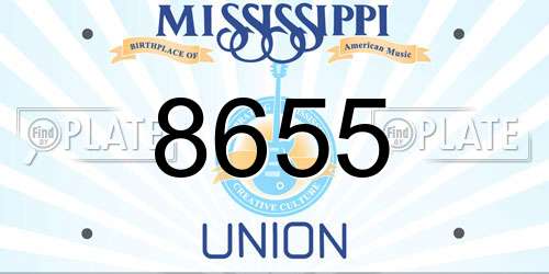 8655 Mississippi License Plate