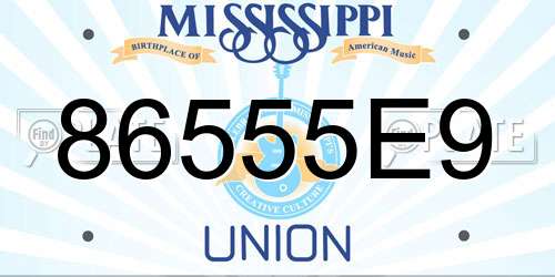 86555E9 Mississippi License Plate