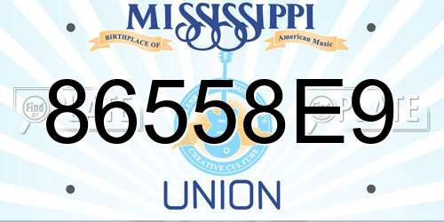 86558E9 Mississippi License Plate