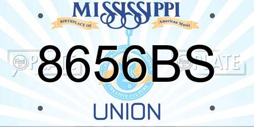 8656BS Mississippi License Plate