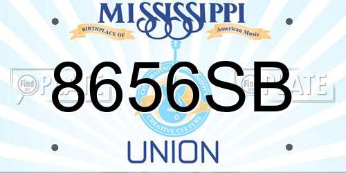 8656SB Mississippi License Plate